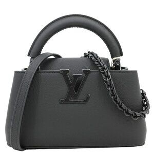 Louis Vuitton  Capucines East-West Mini Matte Taurillon Leather Crossbody Bag Bl